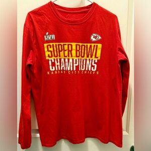 Kansas City Chiefs Red 2022 Super Bowl Champions LVII Long Sleeve Unisex T-Shirt